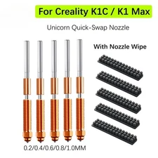 K1C/K1 Max Nozzle Tri-Metal Steel-Tipped Copper Titanium Alloy Heatbreak Cleaner