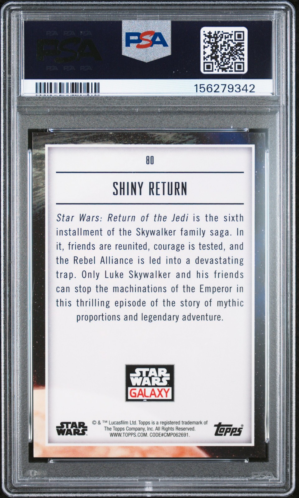2023 TOPPS CHROME STAR WARS GALAXY MOJO REFRACTOR #80 SHINY RETURN 33/50 PSA 9 view 2