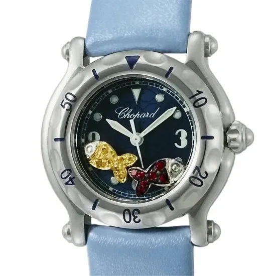 Chopard — Chopard Happy Sport 27 / 8923-402 26mm Stainless Steel Blue Wristwatch #SU1273