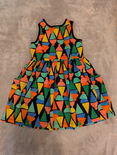 Hanna Andersson Sleeveless Tank Dress Ice Cream Cone Print Multi Color Size 5 - Picture 2 of 5
