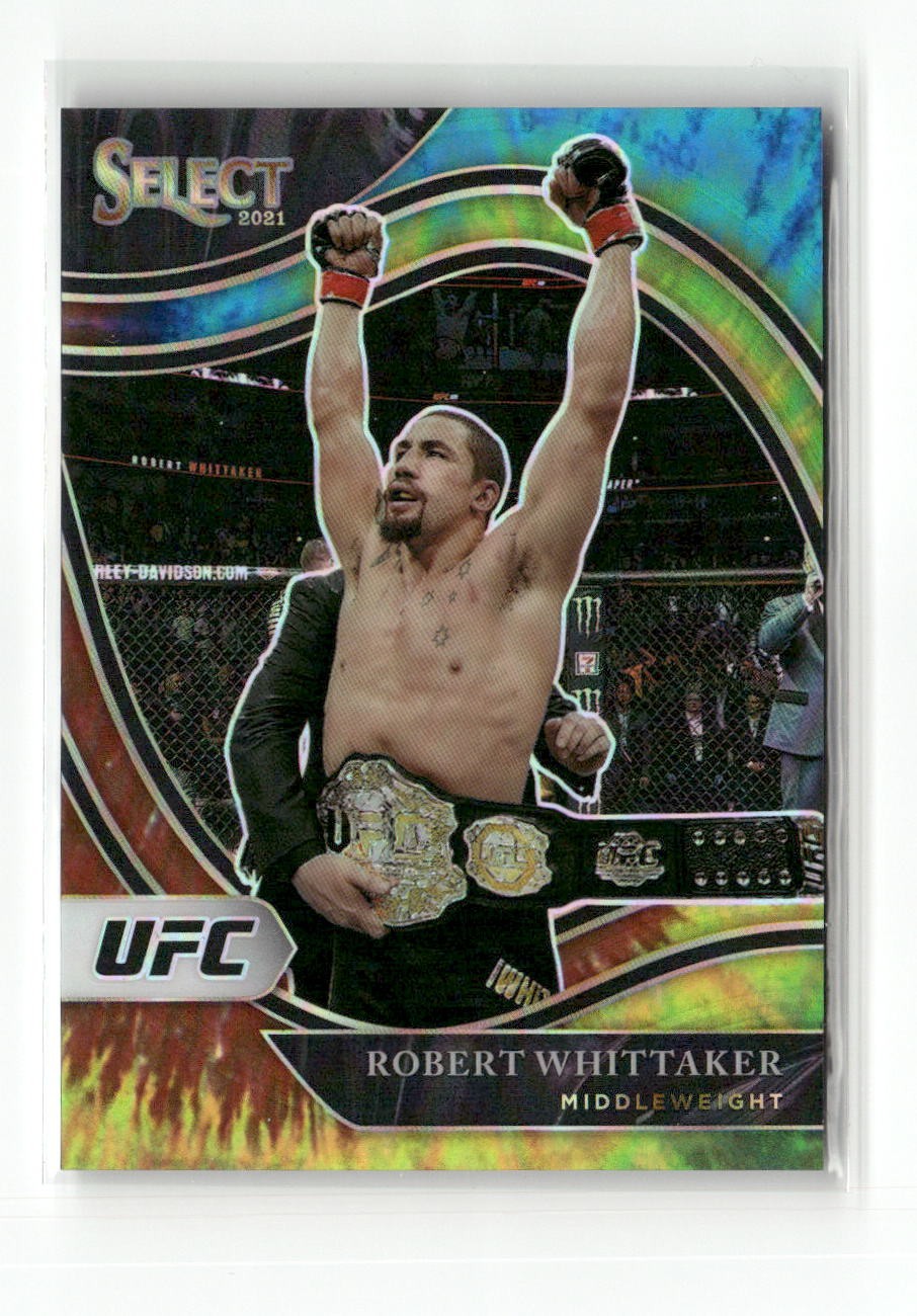 2021 Panini Select UFC #267 Robert Whittaker Tie-Dye Prizms #/25