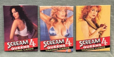 1994 Imagine Inc Scream Queens 4 Unopened Wax Pack Lot (3) Wrapper Variations