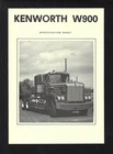 KENWORTH W900 TRUCKS 4 PAGE SPECIFICATIONS BROCHURE A048-83