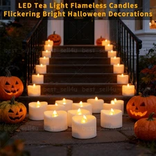 12/24x LED Tea Lights Flickering with Remote Candles Votive Battery Operated