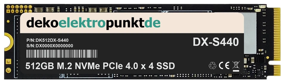 DEKOELEKTROPUNKTDE 512GB M.2 Gen4 SSD passend für ASUS TUF Gaming B460M-Plus [WI-FI] Mainboard