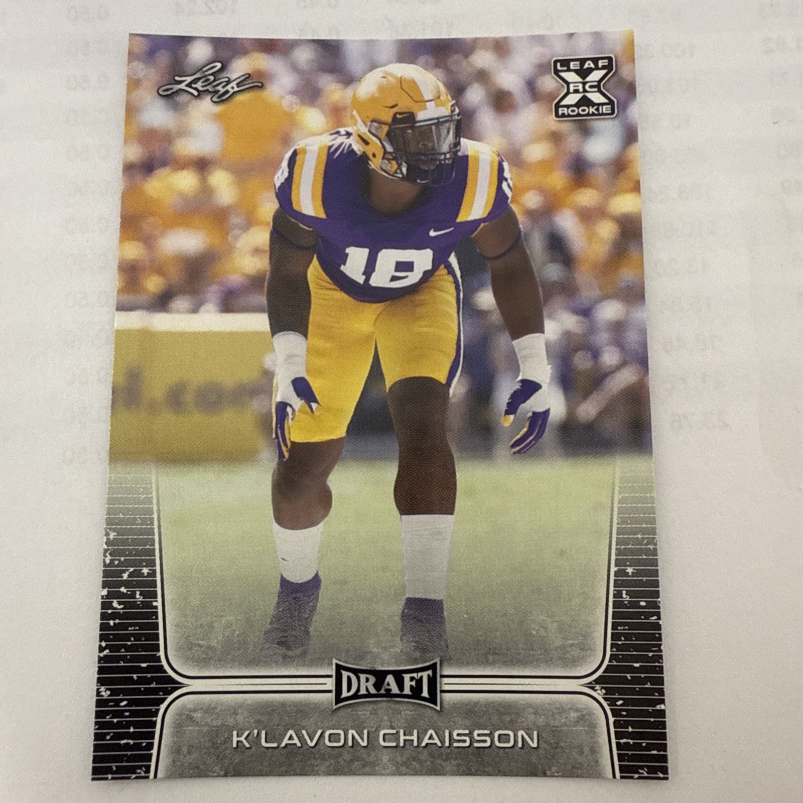 2020 Leaf Draft #42 K'Lavon Chaisson RC Jacksonville Jaguars Football Card