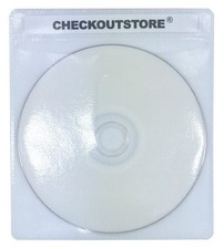 CheckOutStore 300 Premium CD Double-Sided Storage Plastic Sleeve White 