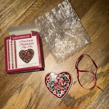 Longaberger Basket 1995 Sentiments Tie On Sweetheart New Old Stock