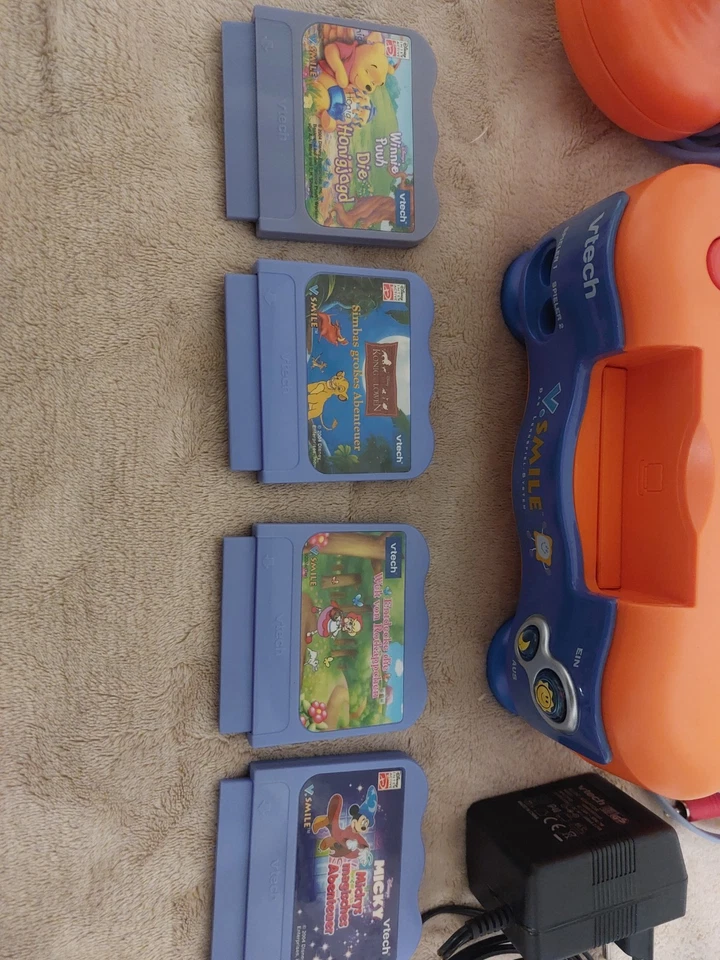 Vtech V.Smile Lernkonsole und Netzteil V Tech Konsole mit vielen tollen Spielen  - Bild 2 von 4