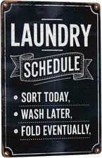 Schedule Wash Laundry Room Perfect Tin Metal Signs Home D cor 8x12