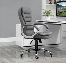 Grey Vinsetto Adjustable Height Ergonomic High Back Home Office Armrest Chair