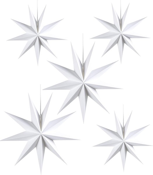 Faltstern Weihnachten 5 StüCk 2×45Cm 3×30Cm Papier Fensterdekoration Advent Deko-image