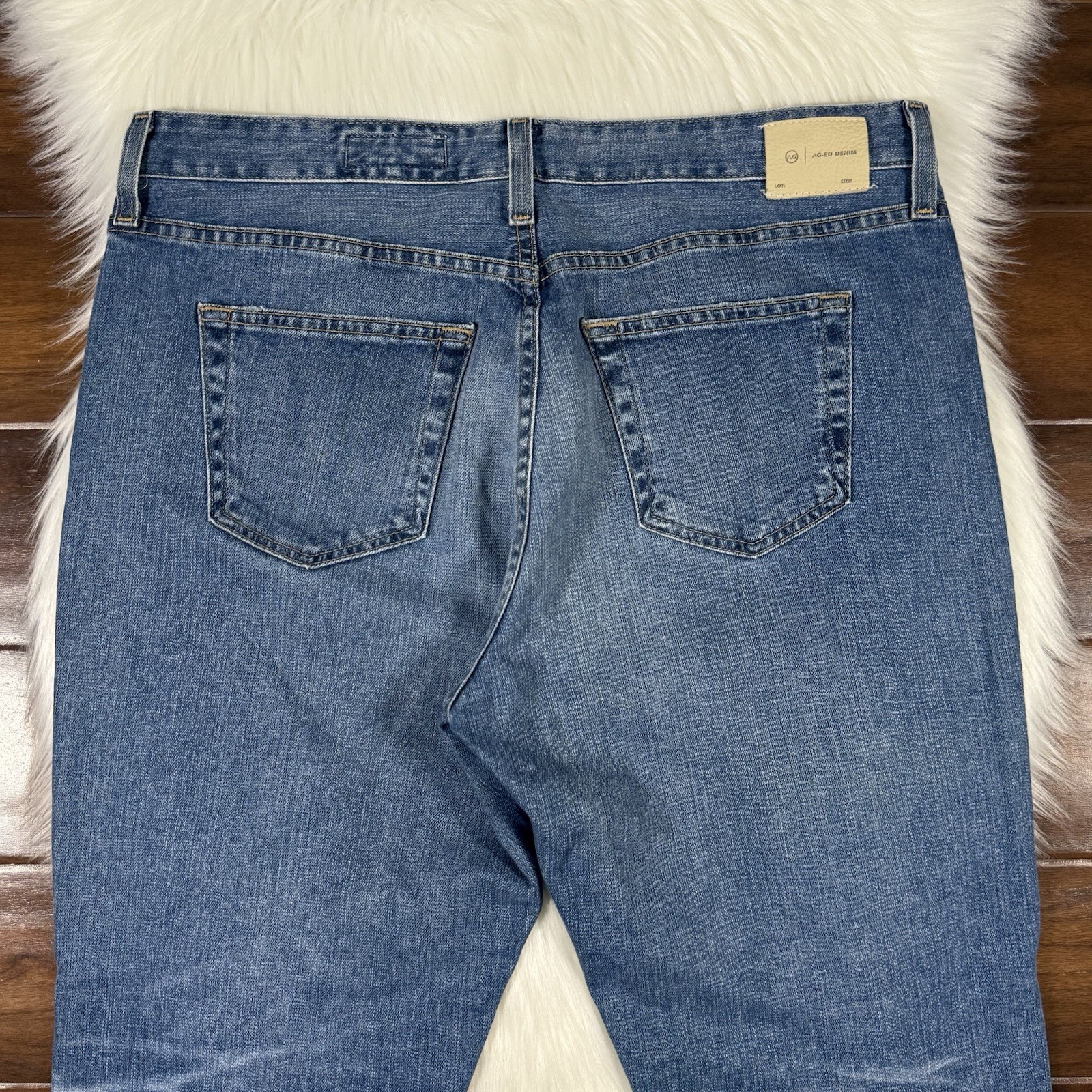 AG Adriano Goldschmied Size 32 R The Ex Boyfriend Slim Slouchy Aged Denim Jeans thumbnail 8