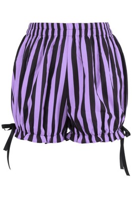 Black & Purple Striped Bloomers Pantaloons Cosplay Pirate Goth Victorian Vampire