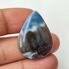 Pierre précieuse cabochon en forme de poire cabochon opale bleu couleur bio n...
