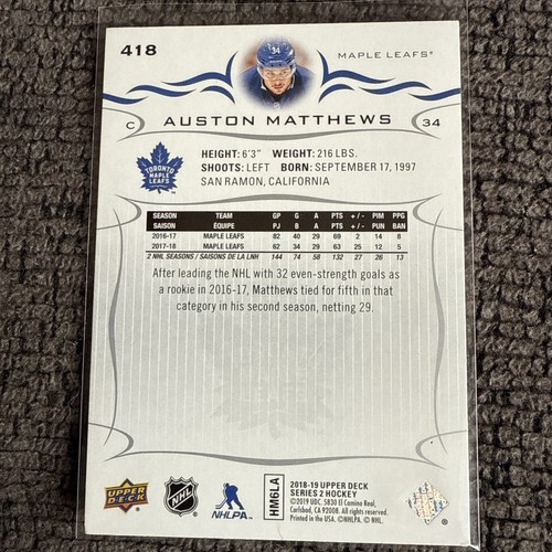 2018 I Upper Deck Austin Mathews #418 - Picture 2 of 3