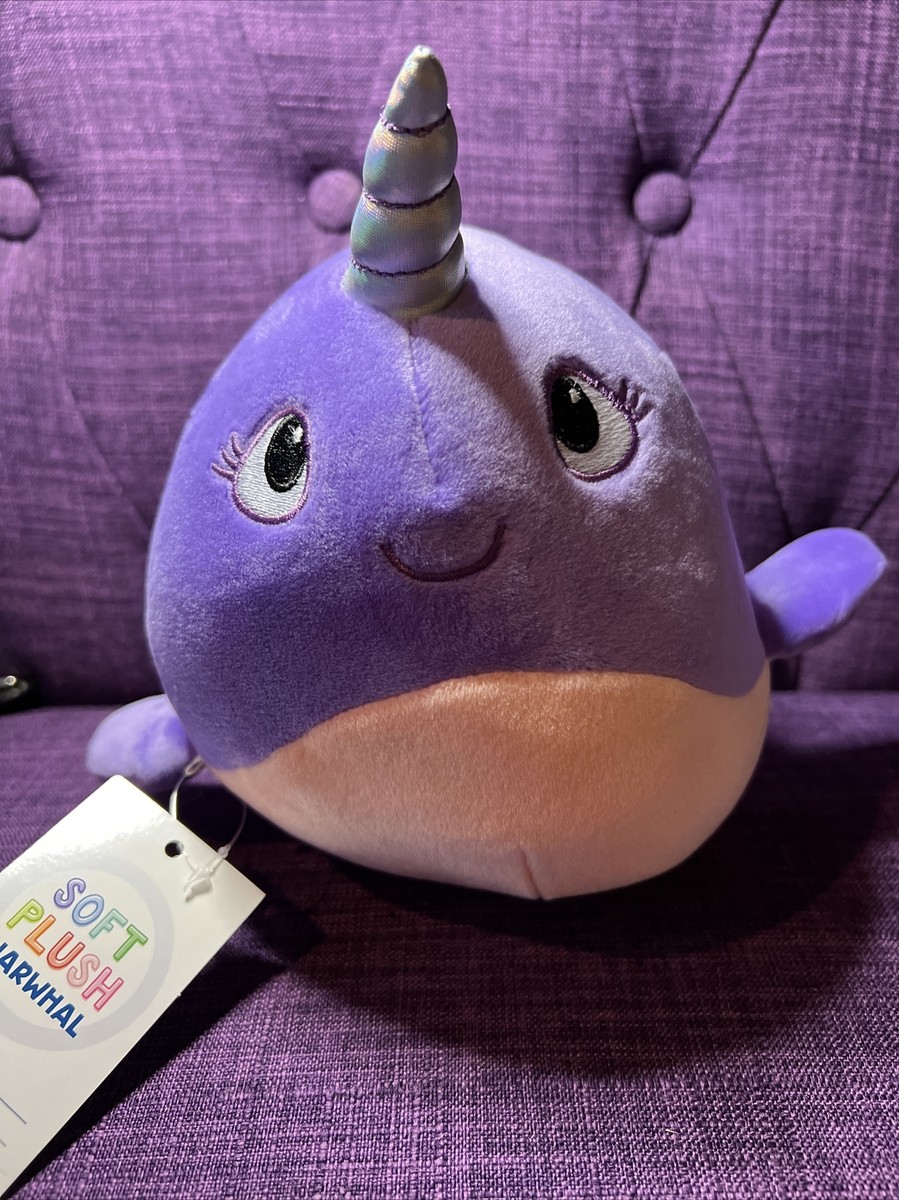 NEW Plush Animal Adventure Narwhal Purple Soft Ocean New With Tags! Squishy!