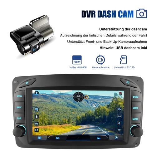 DVR Android 13 Carplay Autoradio GPS NAVI Für Mercedes W203 W209 Viano Vito W639 - Bild 15 von 19