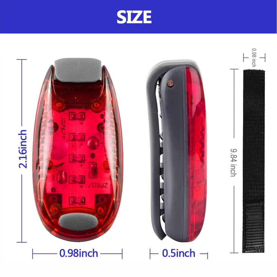 1-8 PIEZAS LED Luz de Seguridad Nocturna Clip En Luces de Correr Estroboscópicas para Advertencia de Ciclismo Foto 2 de 4