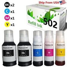  5-Pack,2BCMY 502 Ink Refill Bottles T502 for EcoTank ET-2400 Printer