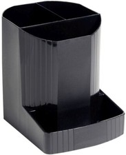 Exacompta Stifteköcher Mini Octo Ecoblack Schwarz 3 Fächer recycelter Kunststoff
