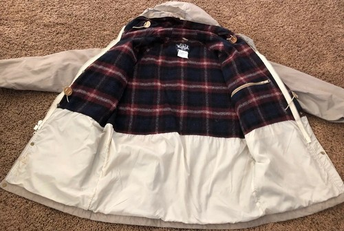 Vintage Woolrich Hooded Barn Work Coat Jacket Beige USA Made Men’s Size Large - Picture 5 of 12