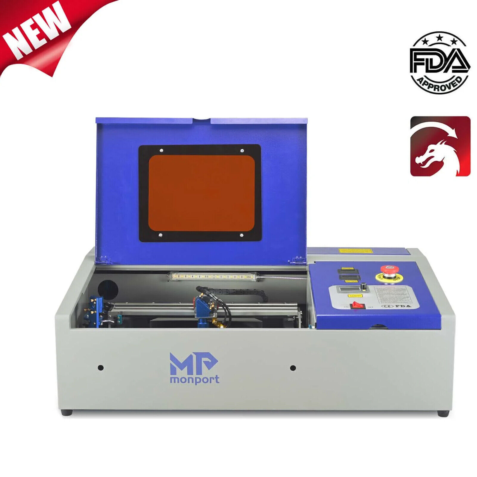 Monport 40W Pro v2.0 Lightburn Compatible, CO2 Laser Engraver Cutter Air Assist