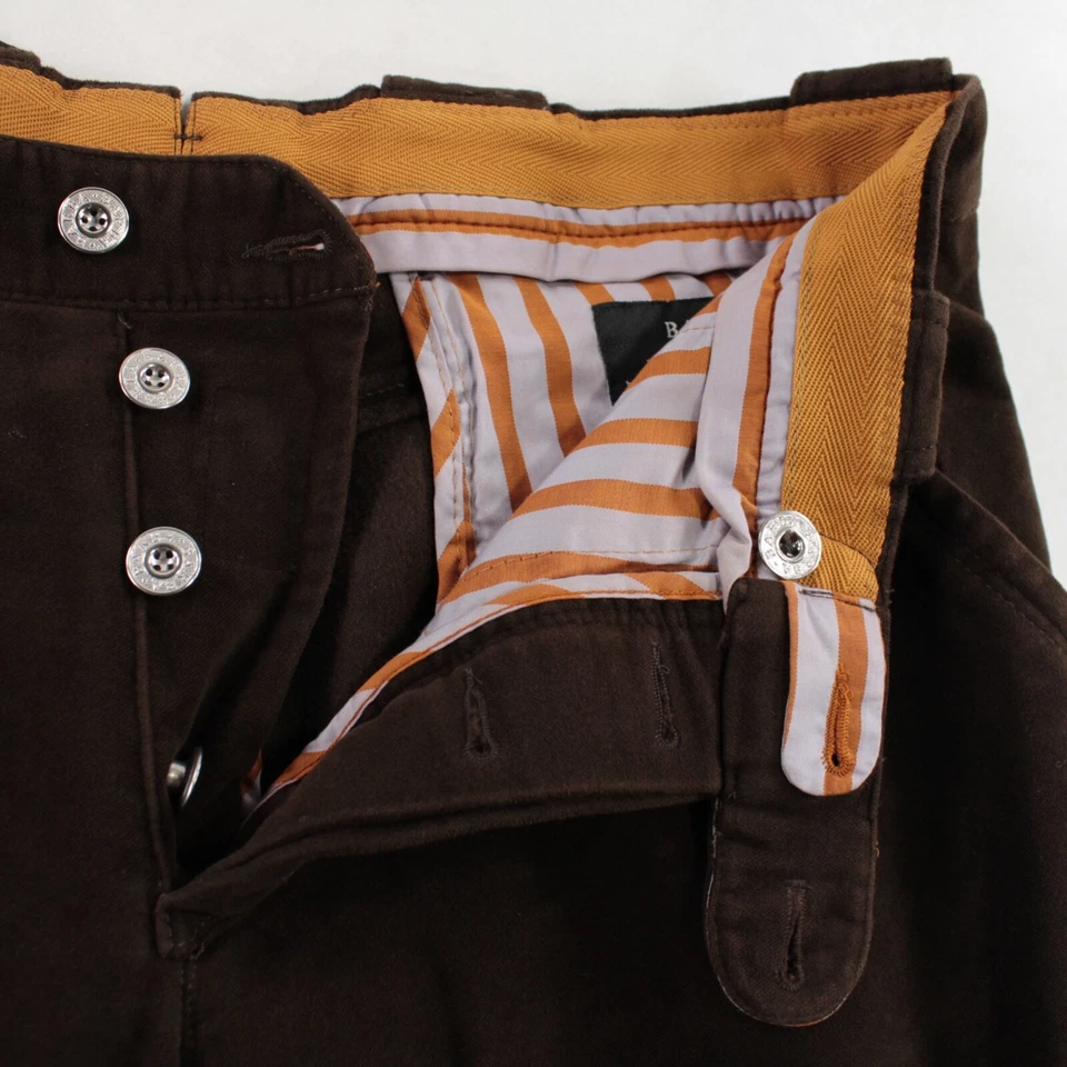 Pantalones chinos/informales Barba nuevos con etiquetas talla 49 34 marrón liso 100 % algodón EE. UU. Foto 3 de 4