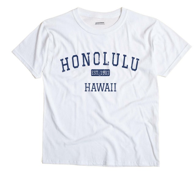 Large Honolulu Hawaii Damaged T Shirt eBay