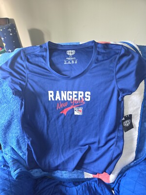 NHL New York Rangers OTS Woman's Rival V-Neck Tee - Extra Large - NEW