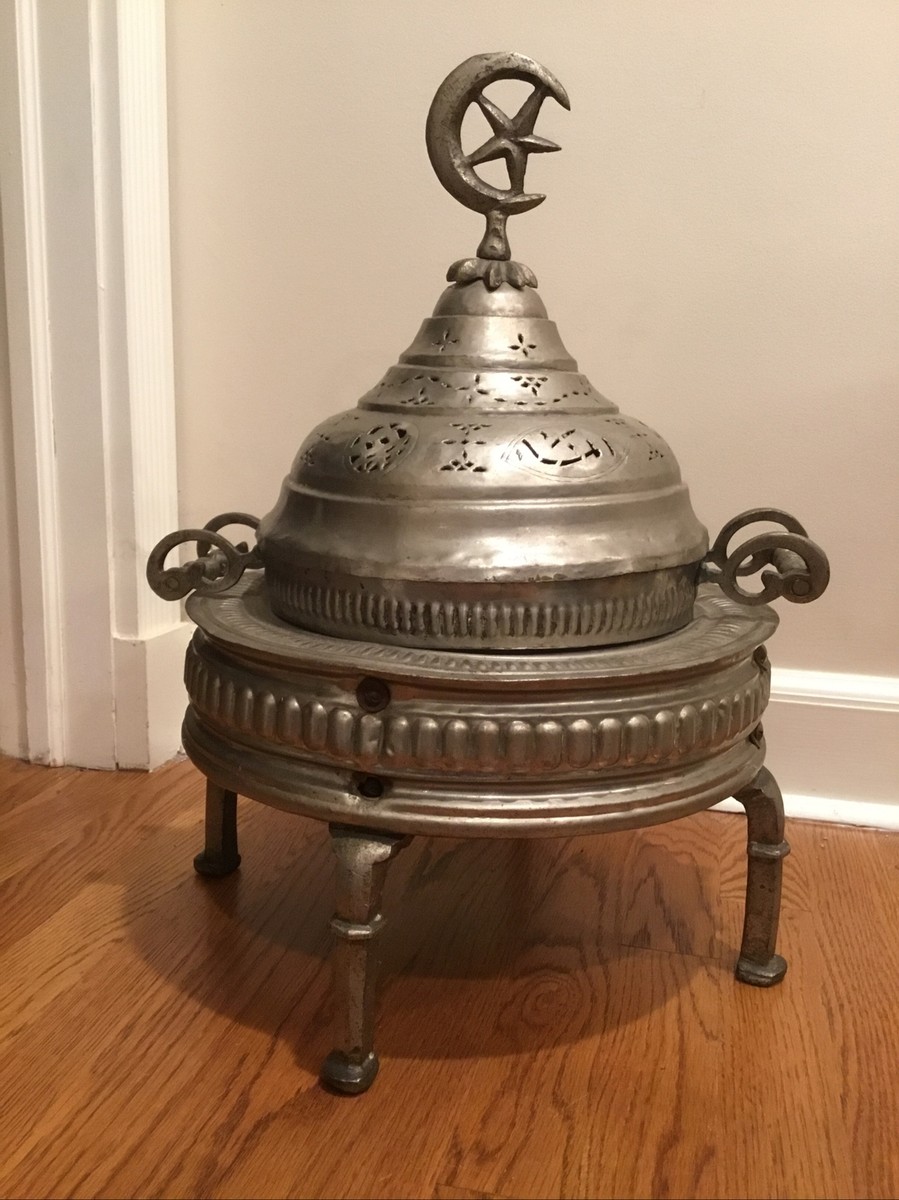 ANTIQUE MIDDLE EASTERN HAND CRAFTED TURKISH BRASS BRAZIER /COOKER