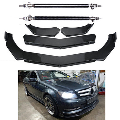 Front Bumper Lips Spoiler Body Kit + Strut Rods For Bens Carbon  5.9'' to 11''