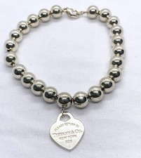 Tiffany  Co Bead 8mm Return To Tiffany Heart Bracelet 8.25" Sterling Silver 925