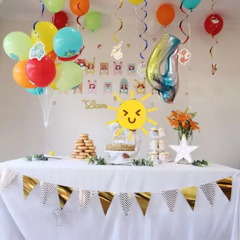 44pcs Pokemon Party Supplies Set Latex Balloon Happy Birthday Banner Swirl Decor - image 4 of 4