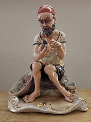 Italian Ceramic Figure Signed G. Tripi, Beautiful Detail.