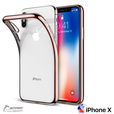 Rose Gold Chrome Soft TPU Jelly Gel Fancy Case Cover For