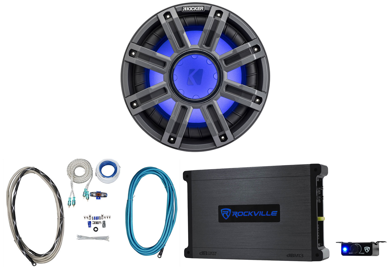 Сабвуфер KICKER 51MWF104 10 мощностью 400 Вт для морской лодки 4-Омный сабвуфер усилитель 78190₽