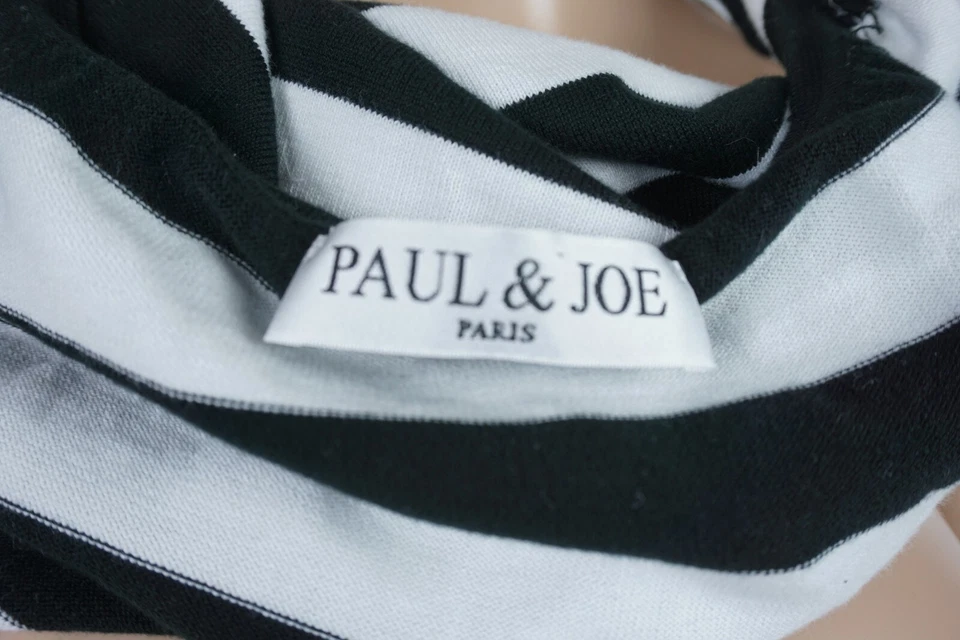 Vestido Suéter Vintage Paul & Joe Paris Blanco y Negro Lana Flamenco Seda Talla 4 Foto 4 de 4