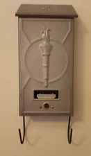 Antique LIBERTY VICTORY TORCH METAL MAILBOX, WWI ERA c.1918 - NOS