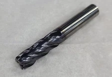 3/8" Solid Carbide 4 Flute Endmill Coated Corner Chamfer