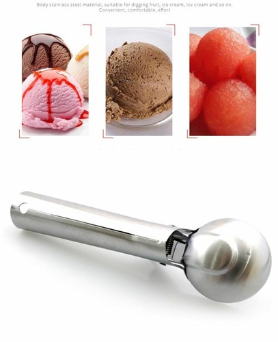 Ice Cream Scoops Stack Stainless Steel Digger Fruit Non-Stick Spoon Kitchen Tool - Picture 3 of 12