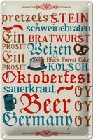 Blechschild Spruch 20X30Cm Oktoberfest Beer Wurst Germany Deko Schild Tin Sign