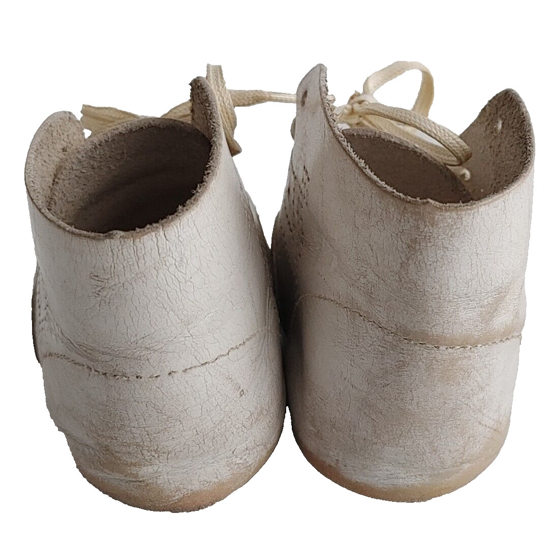 Vintage Poll-Parrot Baby Shoes Lace-Up High Top White #20732