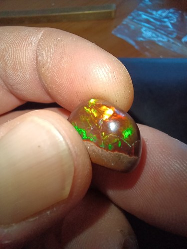 Cabochon ★ Opale Nero Naturale Etiope ★ Chocolat Opal ★ .ca 13,5ct ★ - Foto 13 di 24