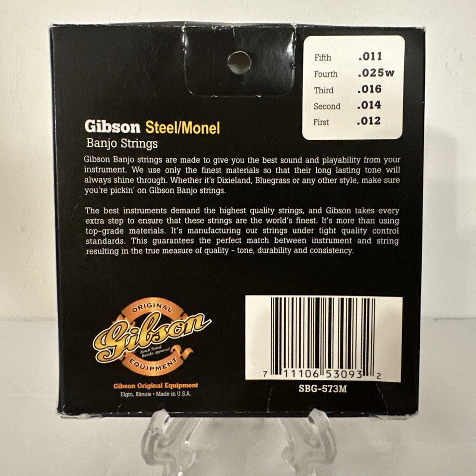 Gibson Pure Steel/Monel Banjo 中号 5 弦套装 SBG-573M - 真空包装 — 第 2/4 张图片