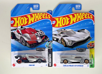 2025 Hot Wheels Mainline Zamac Cadillac Project GTP Hypercar & Punk Rod Lot of 2
