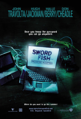 SWORDFISH MOVIE POSTER 2 Sided ORIGINAL Advance 27x40 HUGH JACKMAN HALLE BERRY