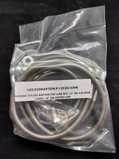 CHARCOAL +3" EXTENDED FRONT BRAKE LINES  & +2" STEM  KIT YAMAHA RAPTOR 125 / 250