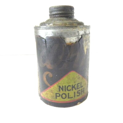 VINTAGE WHIZ NICKEL POLISH 8 FL OZ CAN ALMOST FULL VERY RARE USED COLLECTABLE 