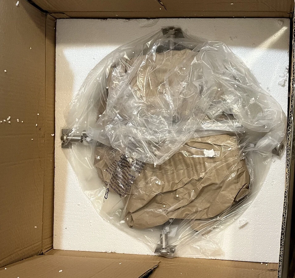 Pingente de rocha Justice Design 21” 3 luzes alabastro Chandlier ALR-9621-35-NCKL novo - Imagem 2 de 4